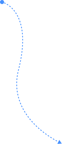 Dot is showing in the right direction with curve line